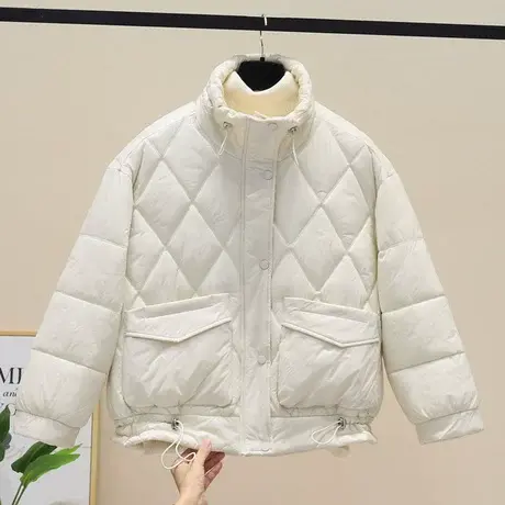 羽绒棉服女2023年新款女装短款棉衣女韩版保暖外套大码宽松棉袄潮商品大图