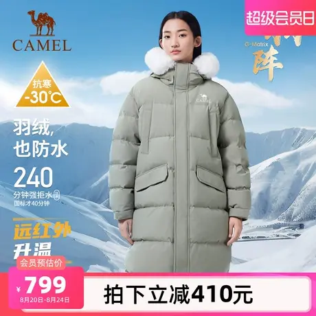 骆驼女装加厚羽绒服中长款冬季新款东北保暖超厚大毛领羽绒外套女商品大图