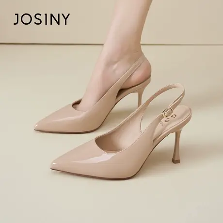 Josiny/卓诗尼26春季法式优雅尖头细跟高跟鞋女浅口单鞋不累脚增图片