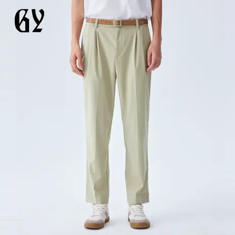 雅戈尔奥莱 GY男装夏季竹浆纤维混纺面料脚口侧边开衩男士休闲裤图片