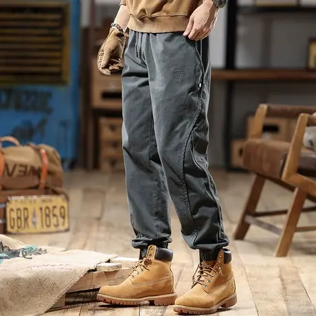 舒适休闲裤精棉碳素磨毛吸汗透气亲肤自然宽松百搭工装裤商品大图