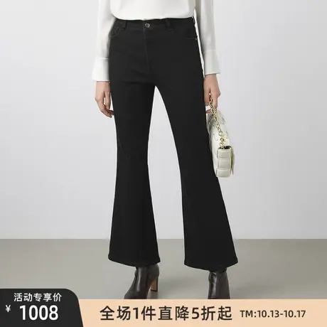 LANCY/朗姿冬季新款时尚女士中腰裤子休闲通勤喇叭裤显瘦女裤图片