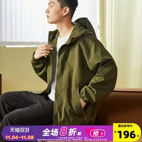 唐狮外套男2023秋季新款净色户外休闲防风春秋冲锋少年上衣男士潮图片