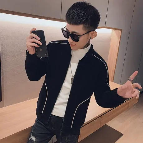 秋冬男士夹克外套上衣修身潮流时尚休闲帅气les网红潮牌社会小伙商品大图