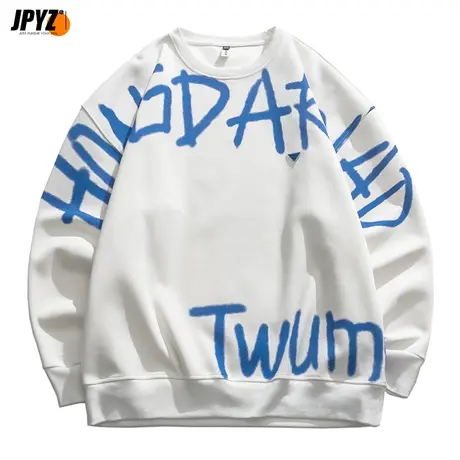 2022新款国潮牌春季薄款圆领卫衣情侣宽松ins长袖上衣男装图片