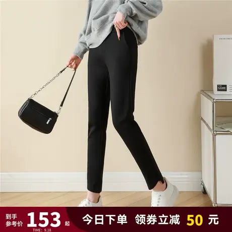 JY真维斯女装 2023夏季新款 黑色时尚休闲裤休闲弹力小脚铅笔裤子商品大图