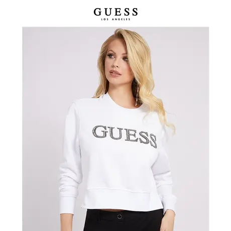 【38上新季】GUESS 舒适oversize薄款休闲简约字母印花卫衣长袖图片