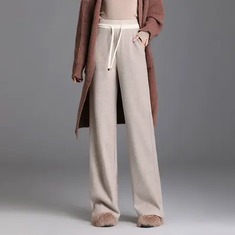 2023新款阔腿裤女秋冬高腰宽松垂感直筒裤厚款显瘦通勤长裤休闲裤商品大图