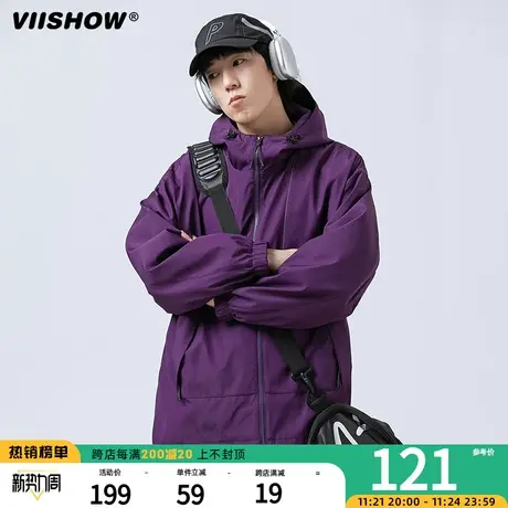 VIISHOW美式复古冲锋夹克外套男女山系登山服宽松机能潮牌春秋夹商品大图