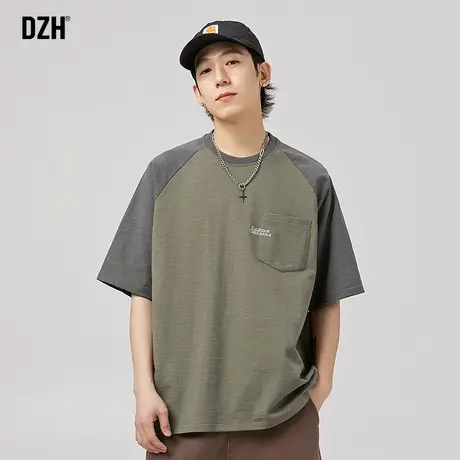 男生日系刺绣t恤男短袖美式潮牌半袖上衣男装2023新款夏季体恤衫商品大图