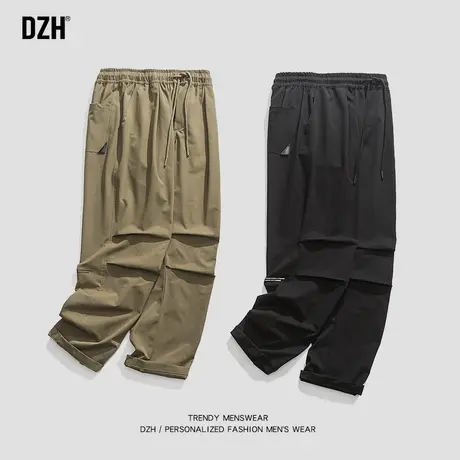 男士直筒休闲裤男秋季2023新款工装裤子男款春夏款潮流百搭哈伦裤商品大图