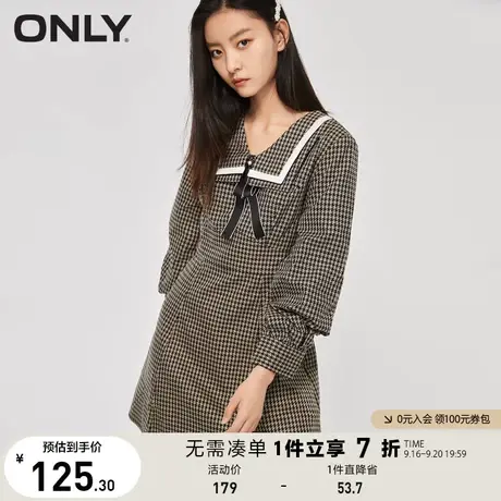 【买5免1】ONLY奥莱夏季条纹海军领短款连衣裙女图片