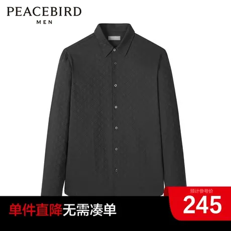 太平鸟男装奥莱 2022年冬季新款满印暗纹衬衫男图片