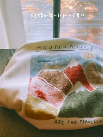 ins超火日出重工法式纯棉撞色素描印花女夏装新款纯色短袖T恤女潮商品大图