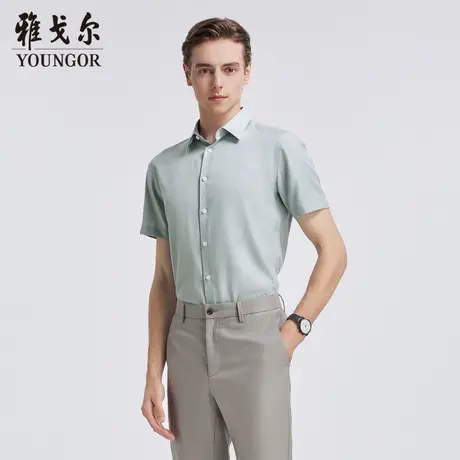 雅戈尔 2024春夏新品 男士短袖衬衫官方商务时尚休闲免烫舒适商品大图
