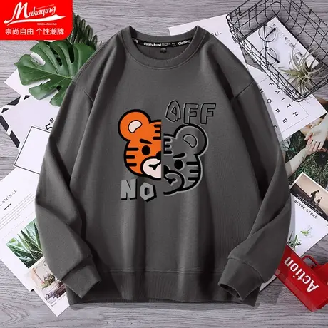 卫衣oversize高街男潮ins圆领潮牌美式宽松春秋长袖2022薄款外套商品大图