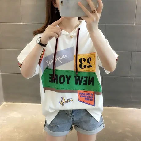 女装2023年新款秋季秋装纯棉短袖T恤宽松上衣服设计感打底衫爆款图片