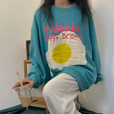 美式复古卫衣女2021新款宽松韩版chic港味上衣春秋薄款外套潮ins商品大图