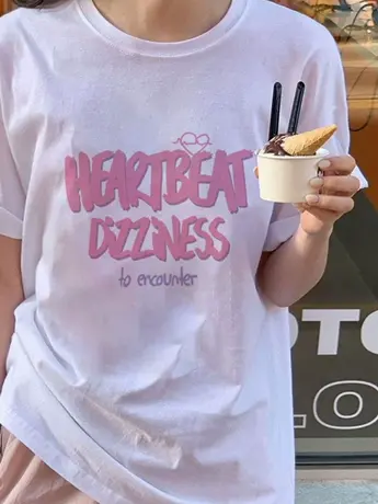 白色短袖t恤女2023夏季新款大码女装仿棉欧货时尚洋气时髦上衣潮商品大图