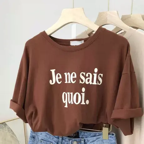 闺蜜装短袖t恤女夏季宽松韩版潮ins学生显瘦百搭半袖洋气欧货上衣商品大图