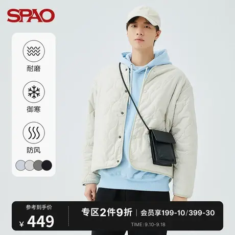 SPAO男士外套秋冬新款绗缝两面穿休闲V领夹克SPJAC4TC21商品大图