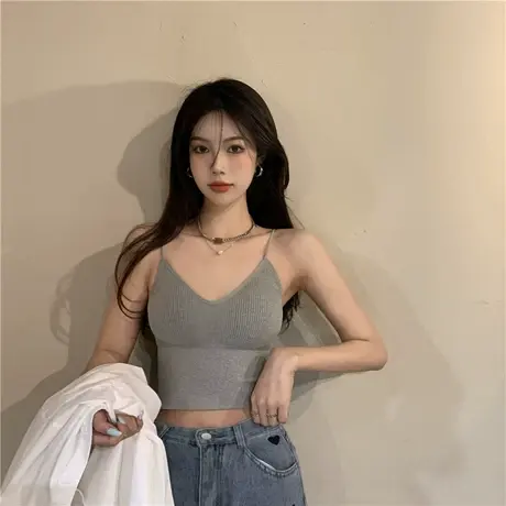 吊带女设计感小众内搭上衣打底抹胸内衣夏外穿短款带胸垫小背心潮商品大图