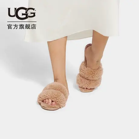 UGG秋季女士毛绒居家外出休闲舒适经典一字拖鞋 1130837图片