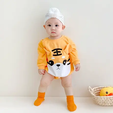 新生婴儿连体衣服夏季薄款套装纯棉空调睡衣宝宝夏装长袖哈衣爬服图片