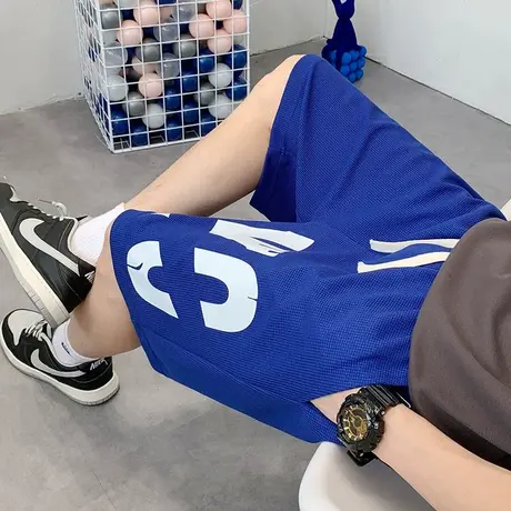 美式短裤男士夏季新款INS宽松直筒情侣休闲裤潮牌百搭运动五分裤商品大图