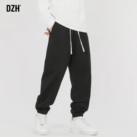 青少年休闲卫裤男秋季束脚裤男裤2023新款黑色百搭裤子美式运动裤图片