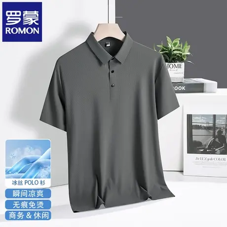 罗蒙polo衫短袖2025夏季新款翻领T恤休闲透气修身简约上衣男装N3Z图片