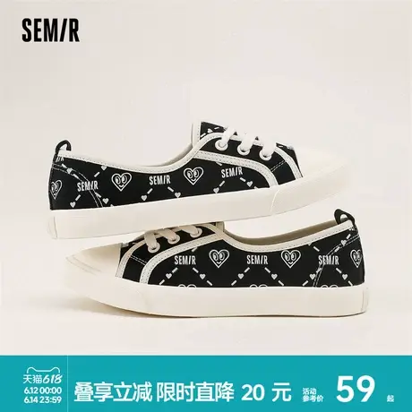 Semir女鞋帆布鞋2025新款春夏透气舒适轻便好穿脱百搭潮流休闲鞋商品大图