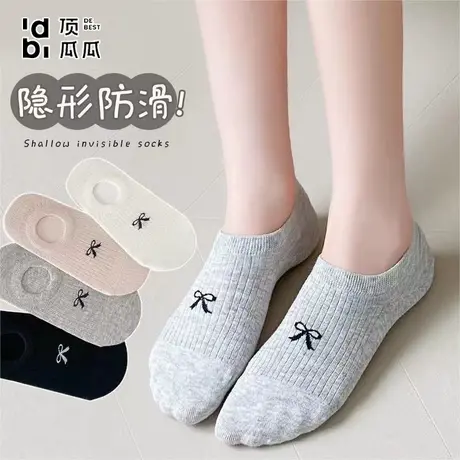 顶瓜瓜袜子女夏季隐形船袜薄款防滑白色浅口短袜不掉跟ins潮短袜商品大图