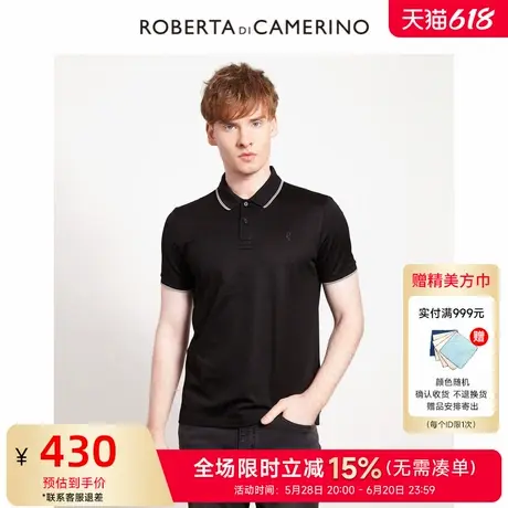 [桑蚕丝]ROBERTA诺贝达男装男士短袖POLO衫夏季新款商务休闲T恤男商品大图