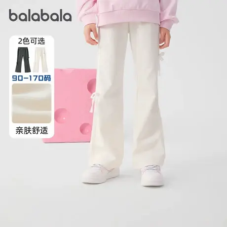 巴拉巴拉童装女童裤子儿童喇叭裤2025春装新款蝴蝶结长裤瑜伽长裤商品大图