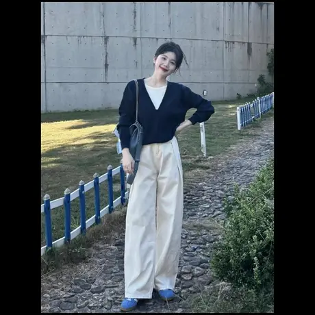 假两件毛衣针织内搭打底衫女2025早秋季韩系慵懒风高级感长袖上衣商品大图