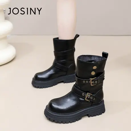 卓诗尼2025秋冬新款厚底马丁靴时尚舒适复古女靴潮流百搭气质女靴图片