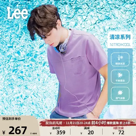 Lee商场同款23新品舒适版印花圆领凉感男短袖T恤LMT004562200图片