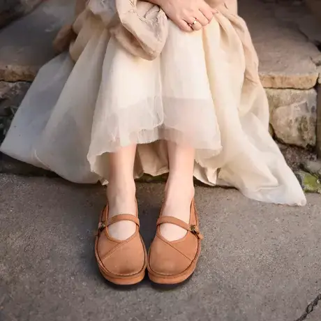 Artmu阿木复古原创玛丽珍鞋子新款2023爆款女真皮浅口单鞋女平底商品大图