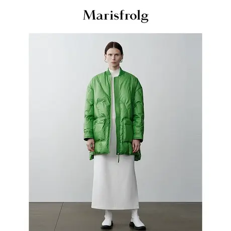 【轻云羽绒】玛丝菲尔冬果绿色白鹅绒轻薄羽绒服外套女商品大图
