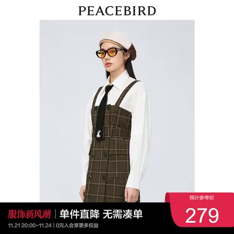 太平鸟年秋季新款学院风领带衬衫A1CAC3561奥莱图片