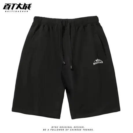 户外简约美式休闲运动短裤男夏季薄款日系复古宽松百搭休闲五分裤商品大图