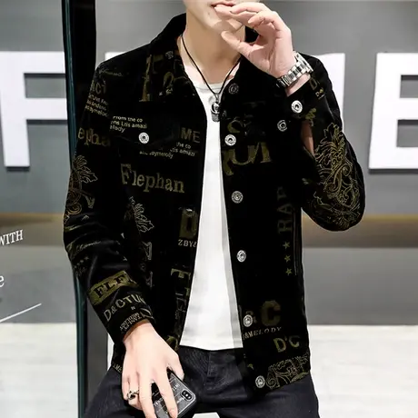 外套男潮牌春秋季韩版翻领夹克休闲男装新款秋天痞帅青年百搭衣服商品大图