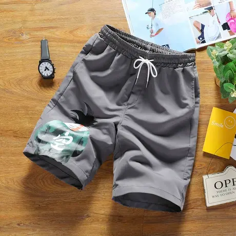 短裤男夏季休闲5五分裤中裤子韩版运动沙滩裤男士潮流宽松大裤衩商品大图