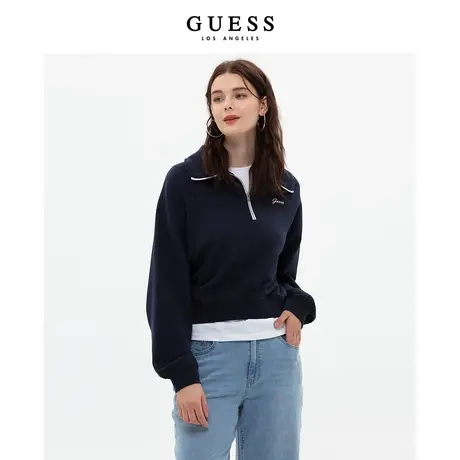 GUESS女时尚撞色半拉链套头立领卫衣外套-Q2BQ38R2Q41商品大图