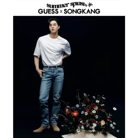 【38上新季】【 明星同款】GUESS夏男士简约纯色百搭短袖T恤商品大图