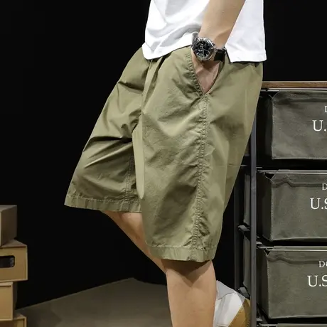 休闲短裤男士五分裤薄款夏季潮牌5分男裤宽松直筒大码裤子24新款图片
