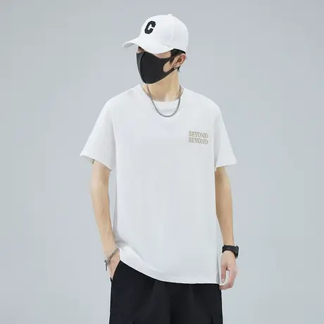 男款潮流百搭短袖T恤夏季宽松纯棉情侣装圆领体恤夏款男装上衣服商品大图