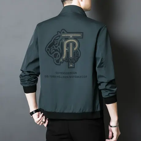 冬季日系潮牌立领夹克外套男士宽松2024年新款秋冬款休闲防风外穿商品大图