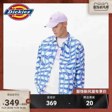 Dickies 工装春夏 宽松休闲曲线格纹长袖衬衫图片
